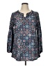 Emery Rose Blue Long Sleeve Blouse Size XL - photo 1