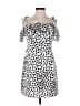 Topshop 100% Polyester Polka Dots White Cocktail Dress Size 6 - photo 1