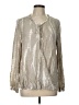 Knox Rose 100% Rayon Metallic Silver Long Sleeve Blouse Size L - photo 1