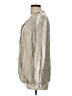 Knox Rose 100% Rayon Metallic Silver Long Sleeve Blouse Size L - photo 5