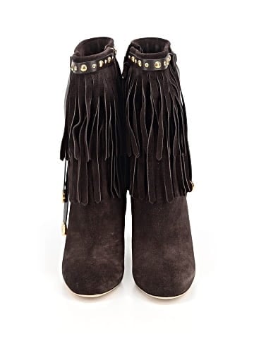 Gucci Brown Hysteria Baboushka Suede Fringe Boots (view 2)