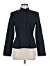 Peruvian Connection Chevron-herringbone Blue Wool Blazer Size 6 - photo 1