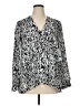Karen Kane 100% Polyester Animal Print Silver Long Sleeve Blouse Size XL - photo 1
