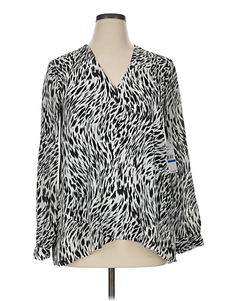 Karen Kane Long Sleeve Blouse In Silver