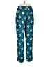 Diane von Furstenberg 100% Polyester Floral Teal Casual Pants Size 6 - photo 2