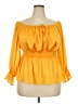 River Island Yellow 3/4 Sleeve Blouse Size 18 - photo 1