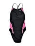 Speedo Color Block Black One Piece Swimsuit Size Lg (36) - photo 1