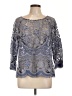 HD in Paris Silver 3/4 Sleeve Blouse Size 10 - photo 1