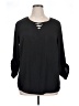 Faded Glory 100% Polyester Black 3/4 Sleeve Blouse Size 1X - photo 1