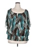 New Directions 100% Polyester Teal Short Sleeve Blouse Size 2X - photo 1