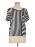 MICHAEL Michael Kors Stripes Silver Short Sleeve Top Size L (petite) - photo 1