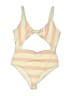 L Space Stripes Yellow One Piece Swimsuit Size 12 - photo 1