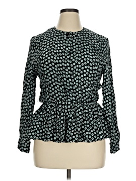 Neiman Marcus Long Sleeve Silk Top