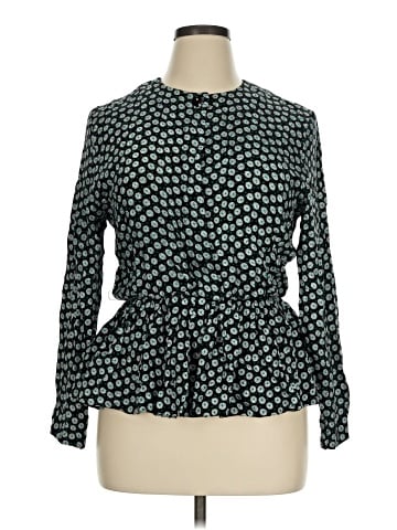 Neiman Marcus Long Sleeve Silk Top (view 1)