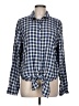 GOODTHREADS 100% Modal Checkered-gingham Blue Long Sleeve Button-Down Shirt Size L - photo 1
