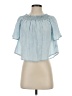 Glam 100% Tencel Blue Short Sleeve Blouse Size S - photo 1