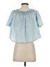 Glam 100% Tencel Blue Short Sleeve Blouse Size S - photo 2