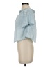 Glam 100% Tencel Blue Short Sleeve Blouse Size S - photo 5