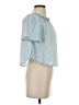 Glam 100% Tencel Blue Short Sleeve Blouse Size S - photo 4