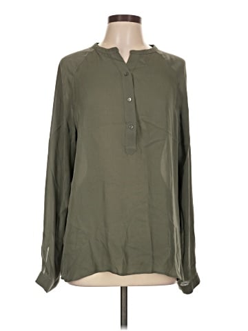 Vince. Long Sleeve Silk Top (view 1)