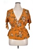 Lily White Orange 3/4 Sleeve Blouse Size XL - photo 1