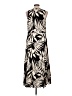 MNG 100% Viscose Tropical Black Casual Dress Size 8 - photo 2