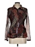 Desigual Animal Print Brown Long Sleeve Blouse Size L - photo 1