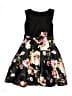 Bonnie Jean 100% Polyester Floral Black Dress Size 16 - photo 2