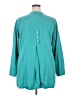 Soft Surroundings Solid Teal 3/4 Sleeve Button-Down Shirt Size 2X - photo 2