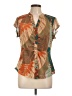 DR2 Tropical Brown Short Sleeve Blouse Size L - photo 1