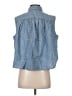 Levi's 100% Cotton Blue Sleeveless Button-Down Shirt Size S - photo 2