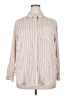 Torrid Stripes Ivory Long Sleeve Button-Down Shirt Size 2X Plus (2) - photo 1
