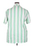 Unbranded 100% Polyester Stripes Green Short Sleeve Blouse Size 2X - photo 2