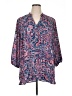 Boutique + 100% Polyester Paisley Blue 3/4 Sleeve Blouse Size 1X Plus - photo 1