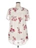 Torrid 100% Polyester Floral Ivory Short Sleeve Blouse Size 2X Plus (2) - photo 2