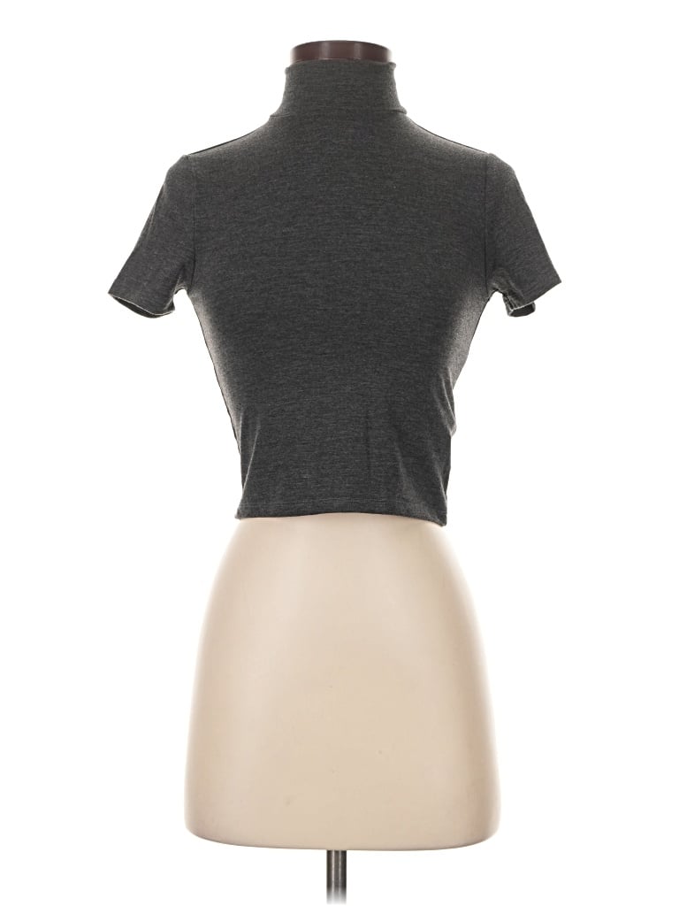 Forever 21 Short Sleeve Top Gray Turtleneck Tops