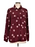 Elodie 100% Polyester Print Burgundy Long Sleeve Blouse Size L - photo 1
