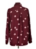Elodie 100% Polyester Print Burgundy Long Sleeve Blouse Size L - photo 2