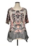 Style&Co Gray Short Sleeve Blouse Size XL - photo 1