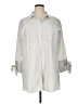 Halogen Stripes Silver 3/4 Sleeve Button-Down Shirt Size XL - photo 1