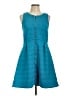 Leifsdottir Chevron-herringbone Teal Casual Dress Size 12 - photo 1