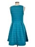 Leifsdottir Chevron-herringbone Teal Casual Dress Size 12 - photo 2