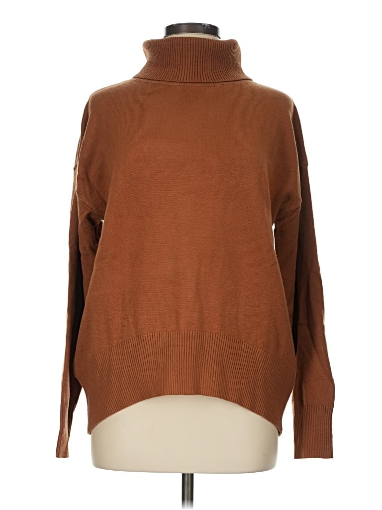 Pre-owned Zeagoo Turtleneck Sweater In Brown
