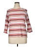 Rafaella 100% Cotton Stripes Pink 3/4 Sleeve T-Shirt Size XL - photo 1