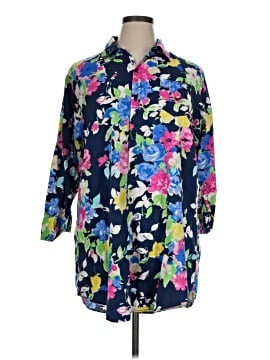Lauren by Ralph Lauren 3/4 Sleeve Button-Down Shirt (view 1)