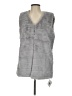 Echo 100% Polyester Gray Faux Fur Vest Size S - photo 1