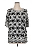 Solitaire 100% Rayon Black Short Sleeve Blouse Size 1X - photo 1