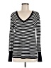 Halogen Stripes Black Pullover Sweater Size M - photo 1