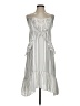 Rebecca Minkoff 100% Polyester Stripes Silver Casual Dress Size 00 - photo 1