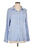 Westbound 100% Rayon Stripes Blue Long Sleeve Blouse Size L - photo 1